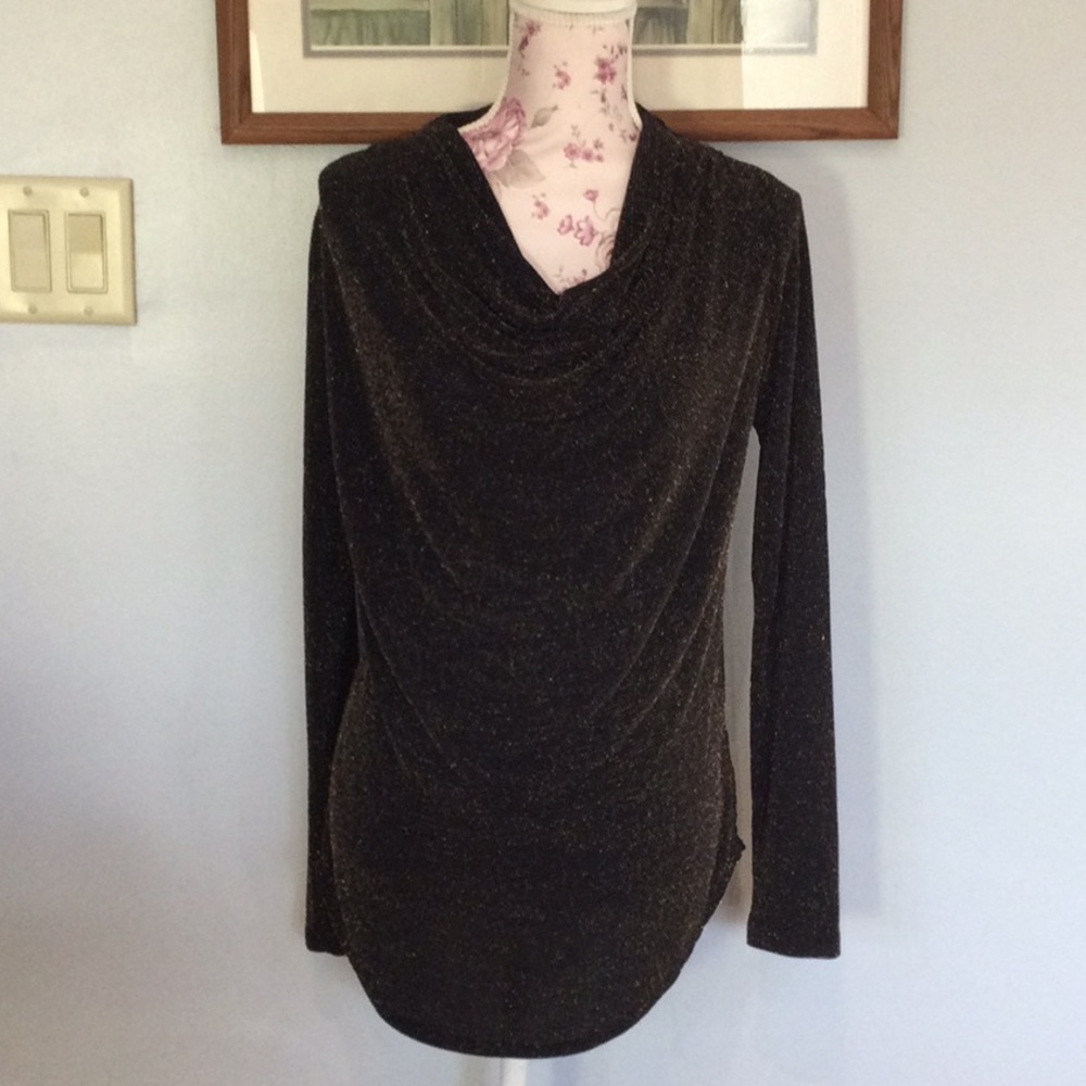 Black & Gold Glitter Top